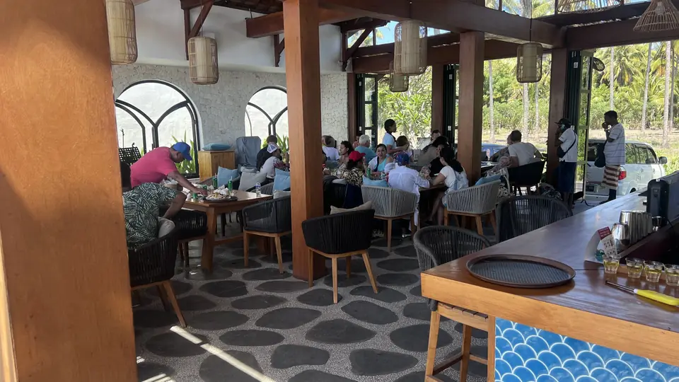 Kharmara Beach Club restaurant interior near the ocean
