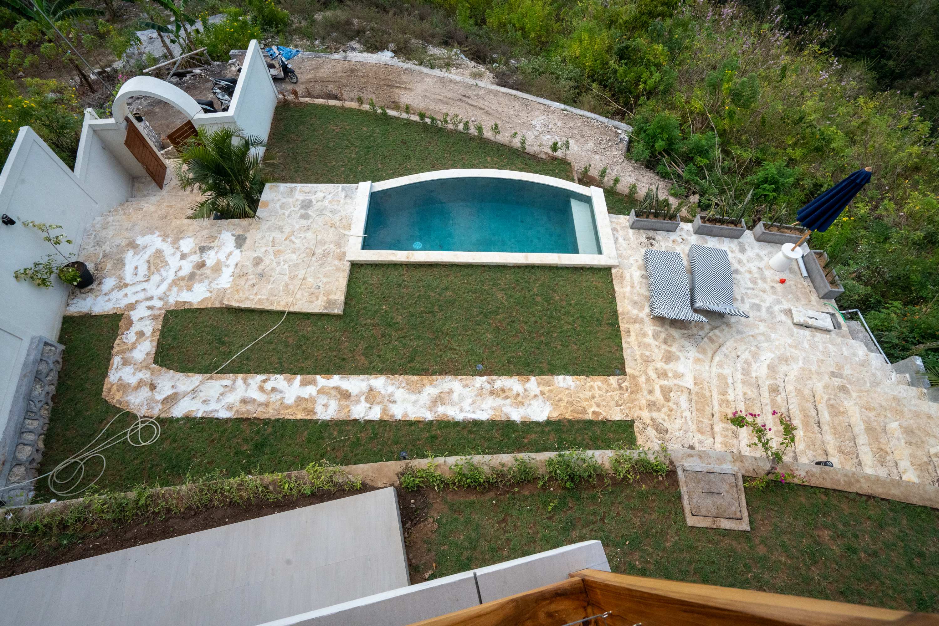 View looking back up at Villa Treetop